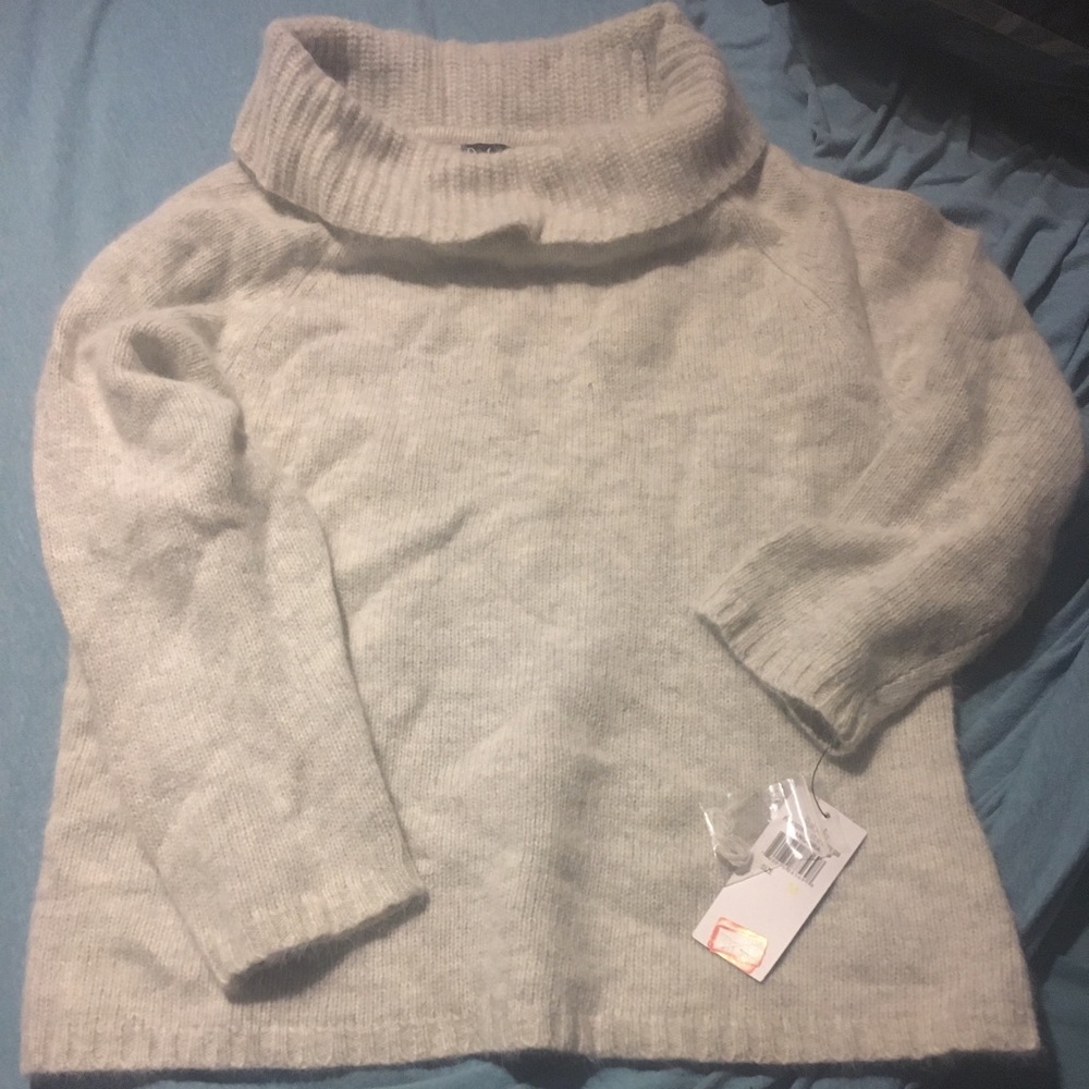 Rafaella Grey Angora Wool Sweater Medium Petite